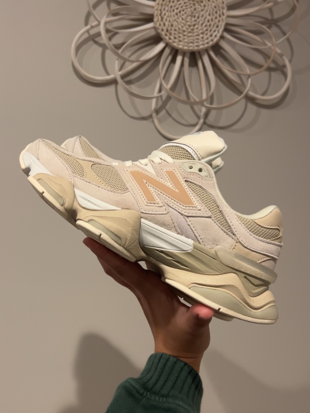 New Balance Women's Beige Mesh & Suede Sneaker 9060